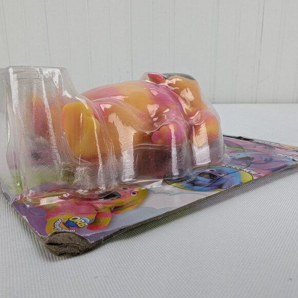 The Original Orb Funkee Animalz Dog 4" Pink Yellow Squeeze Toy in Package - Picture 7 of 8
